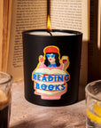 Reading Books Soy Wax Scented Candle Black